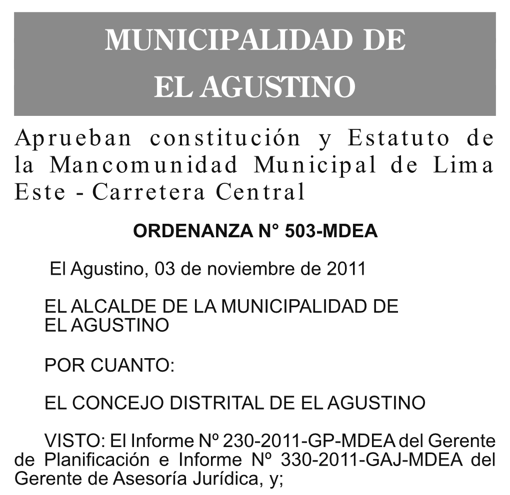 Municipalidad De El Agustino