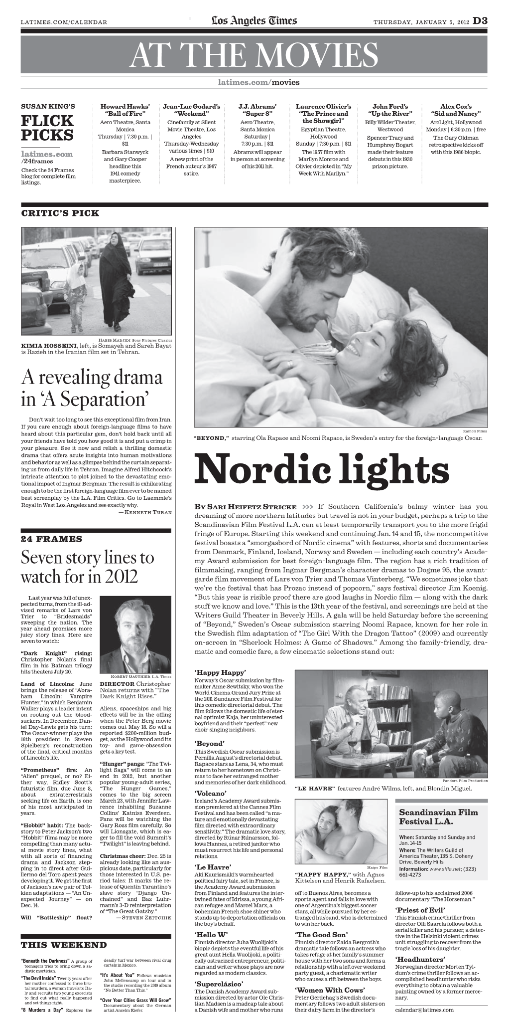 Nordic Lights Enough to Be the First Foreign-Language Film Ever to Be Named Best Screenplay by the L.A