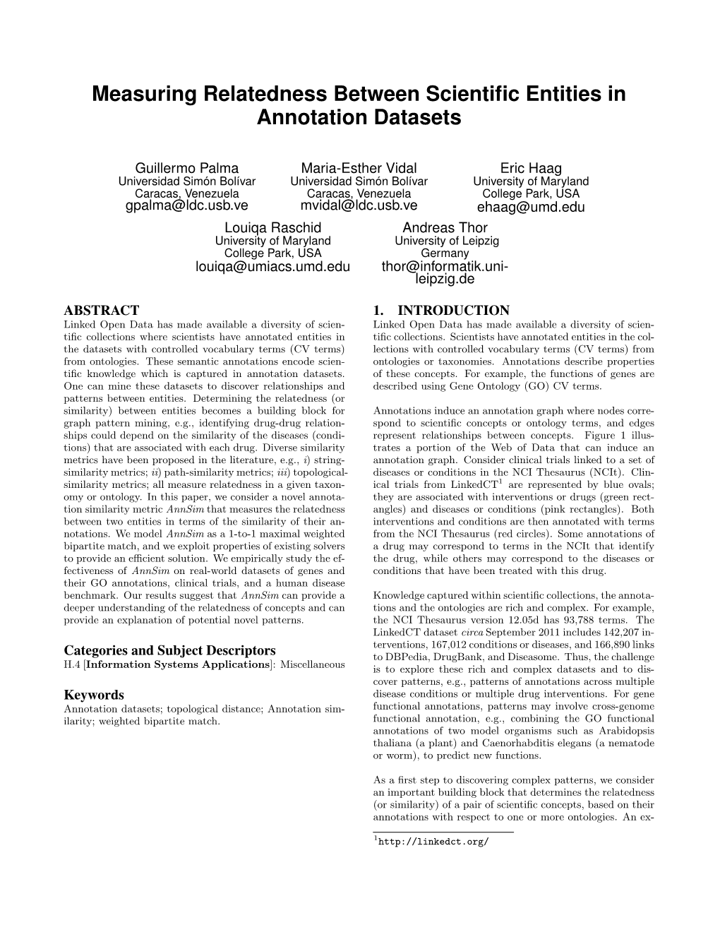 Measuring Relatedness Between Scientific Entities in Annotation