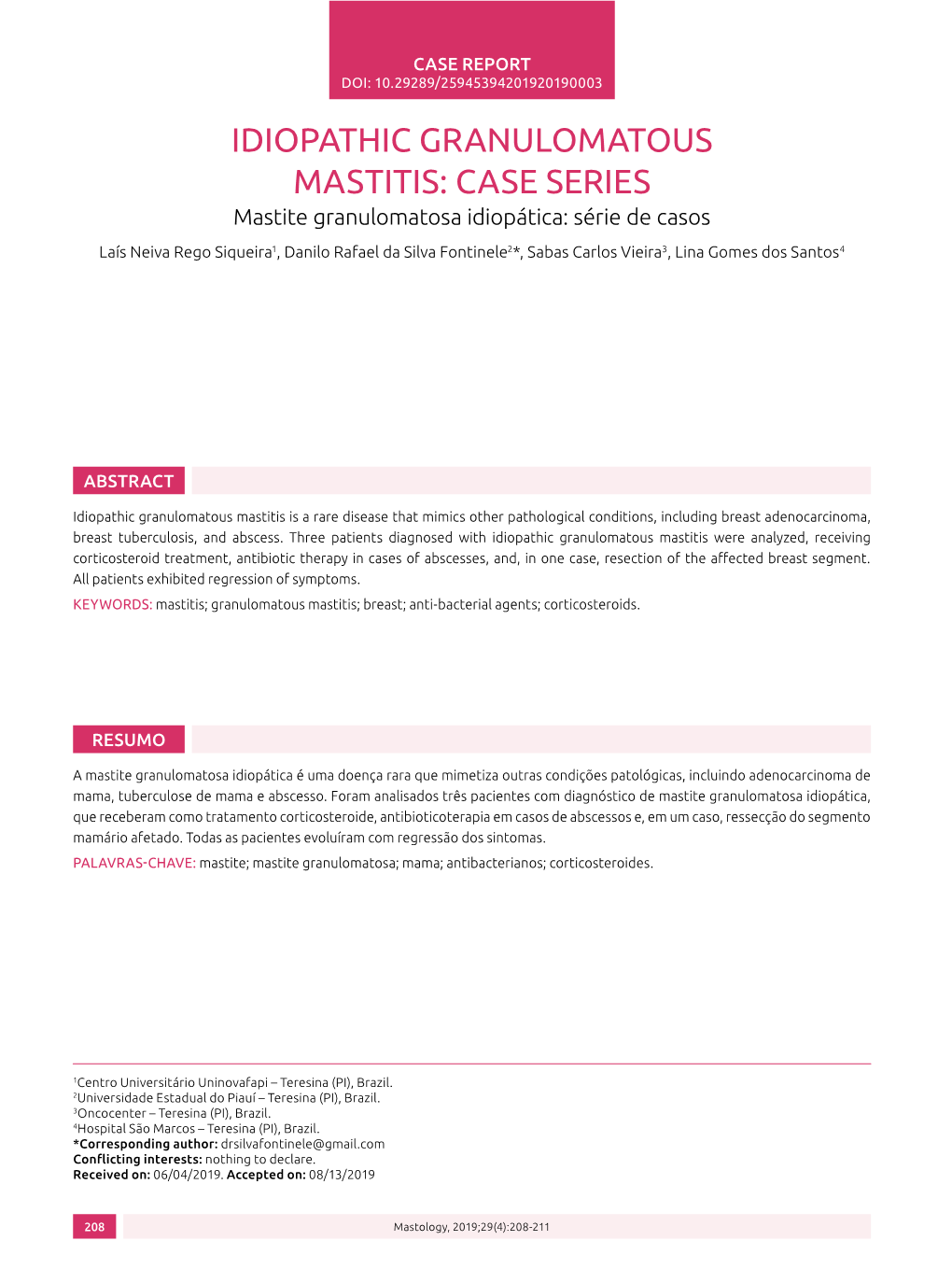 Idiopathic Granulomatous Mastitis