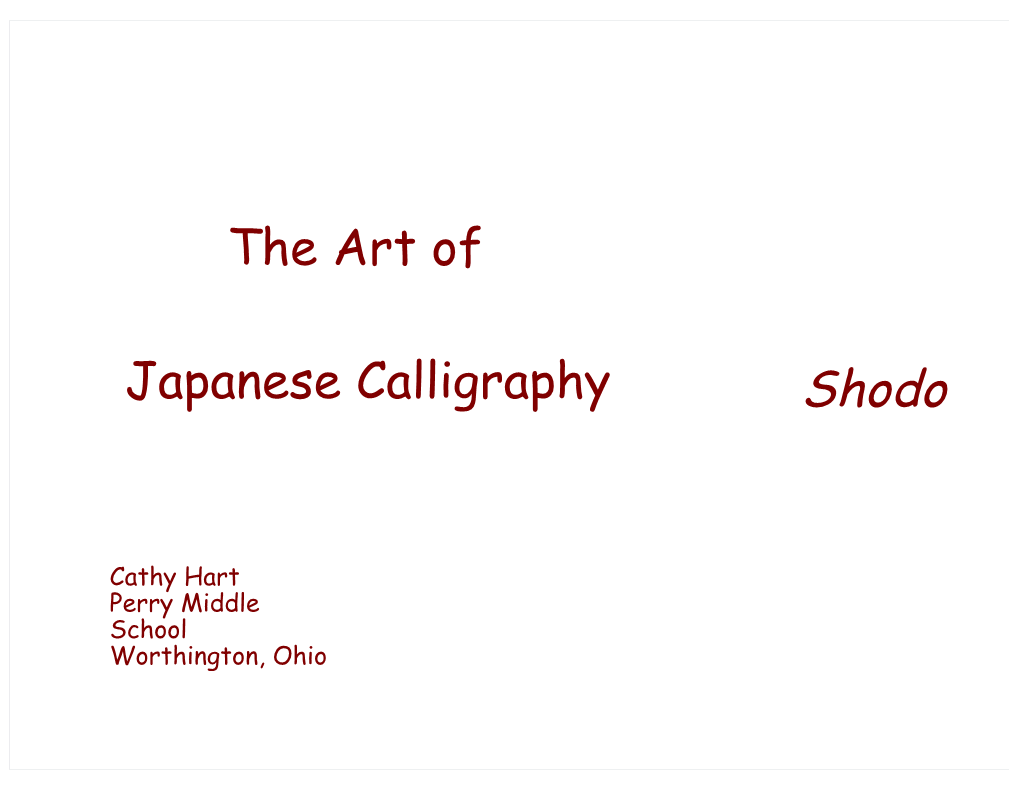 The Art of Japanese Calligraphy