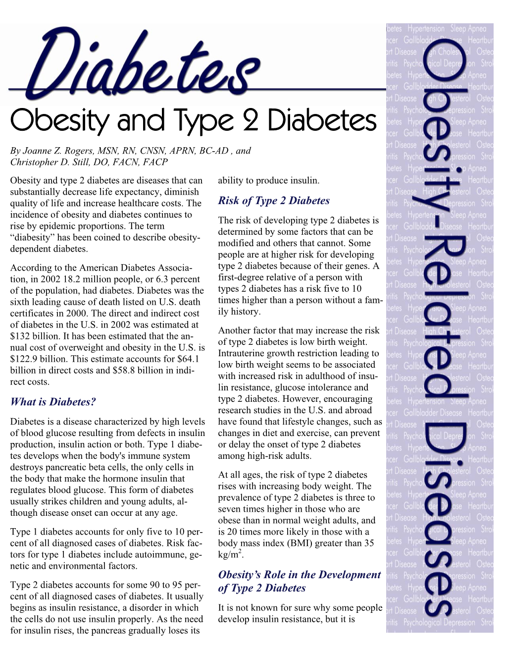 Obesity and Type 2 Diabetes by Joanne Z