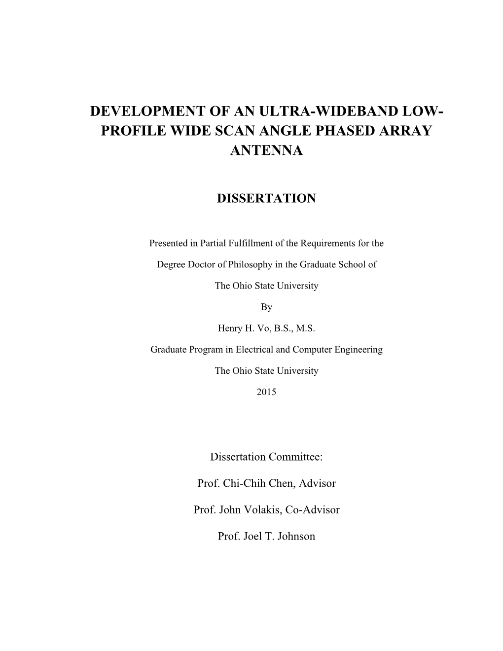 Profile Wide Scan Angle Phased Array Antenna