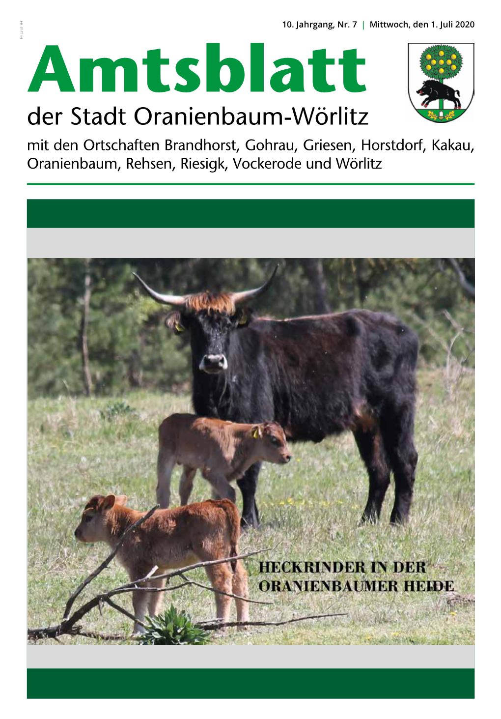 Amtsblatt Nr. 7 Vom 01.07.2020