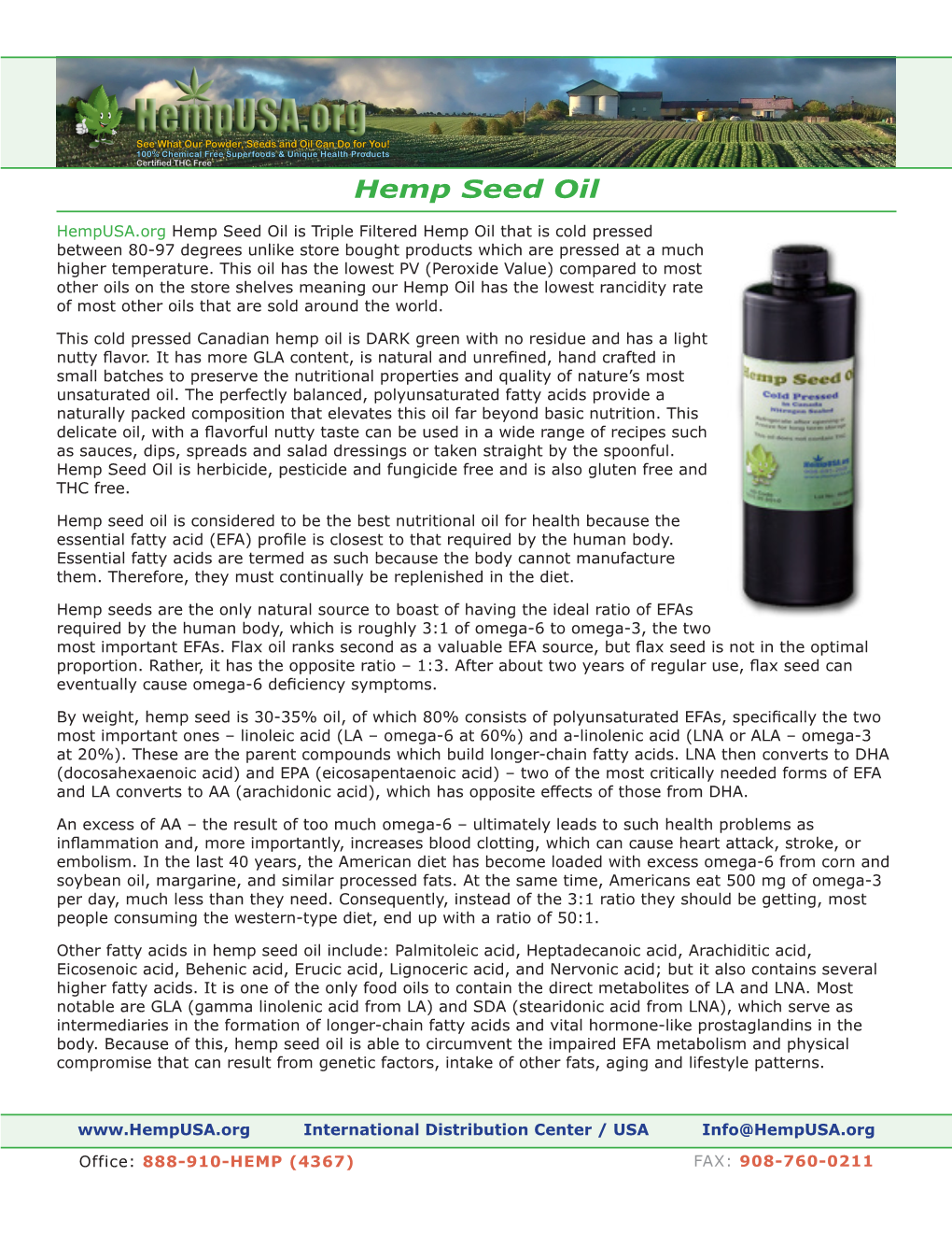 Hemp Seed Oil