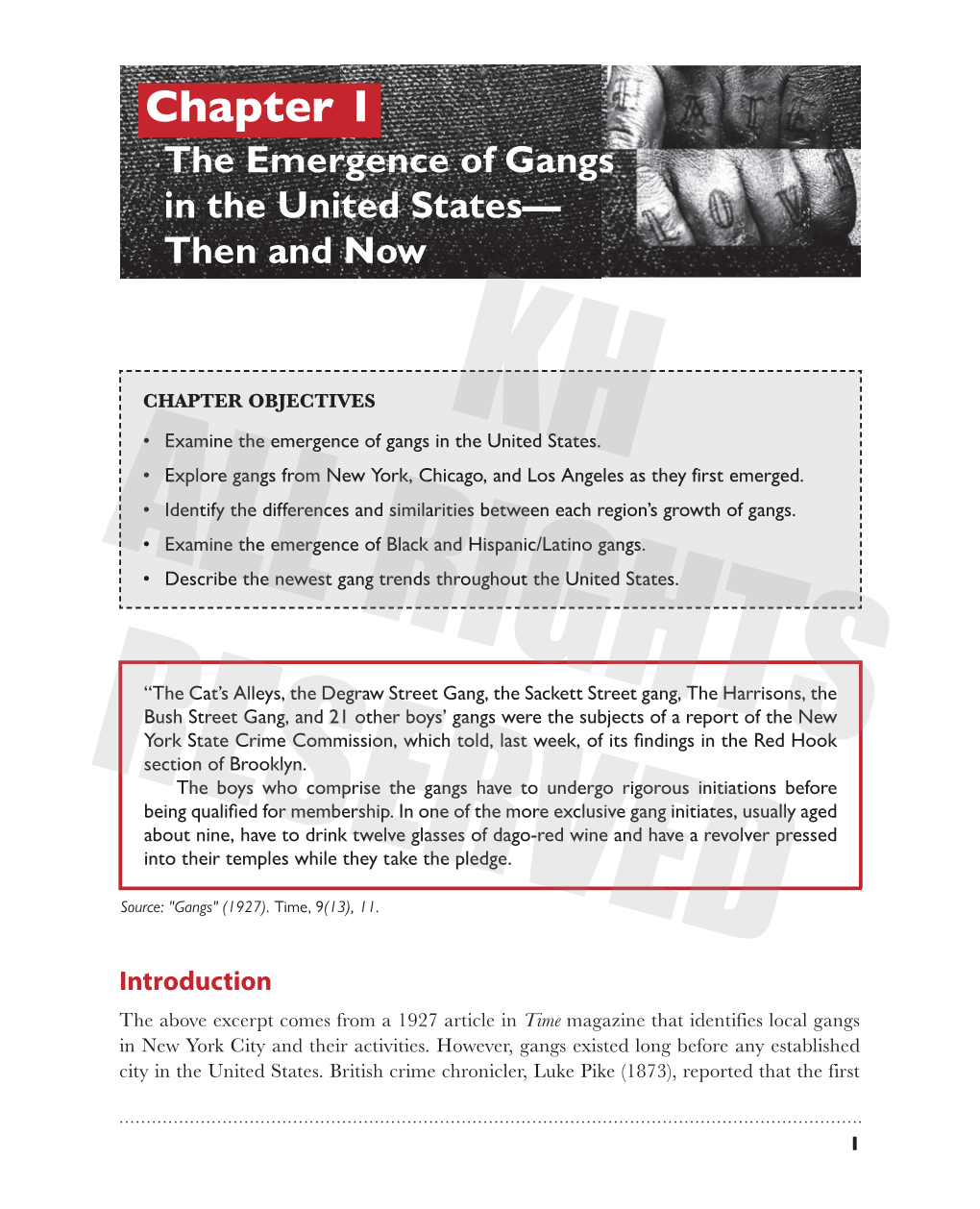 Chapter 1 the Emergence of Gangs in the United States— Then and Now