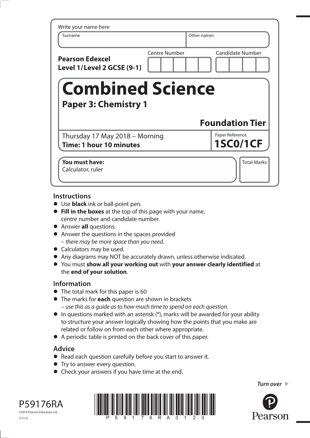 Paper 1 Chemistry