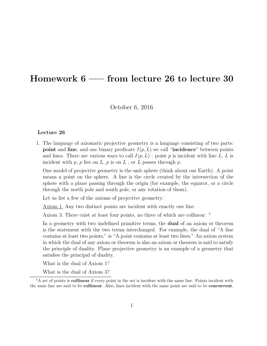 Homework 6 —– from Lecture 26 to Lecture 30