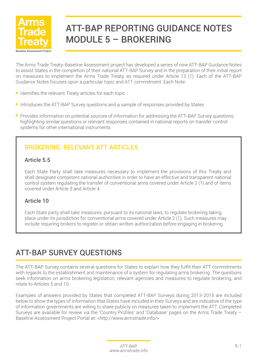 BROKERING Baseline Assessment Project