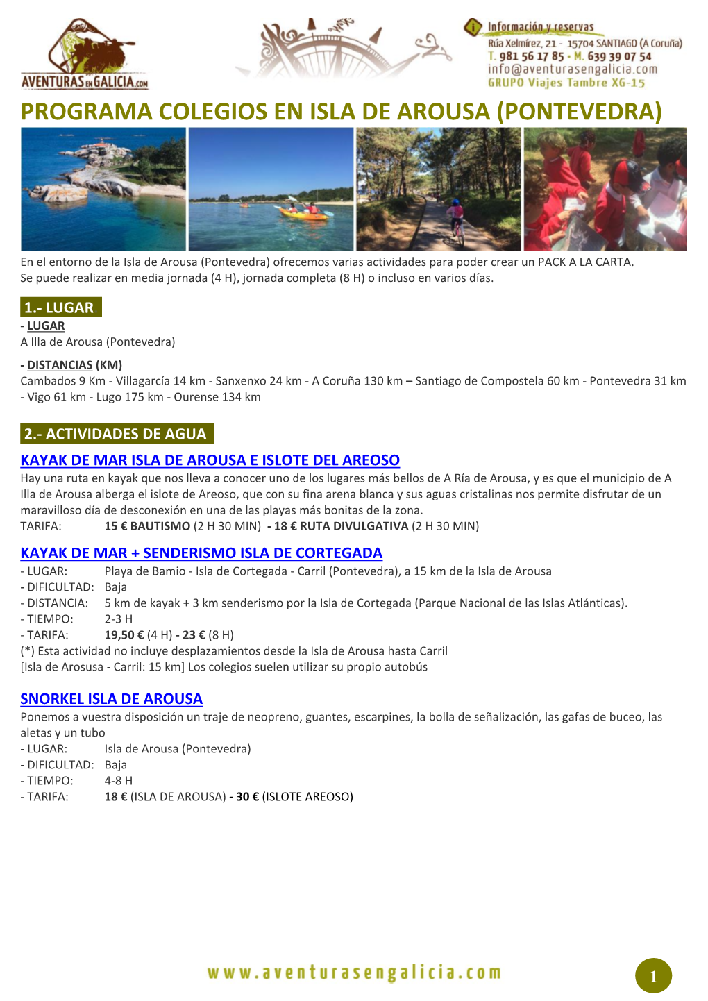 Programa Colegios En Isla De Arousa (Pontevedra)