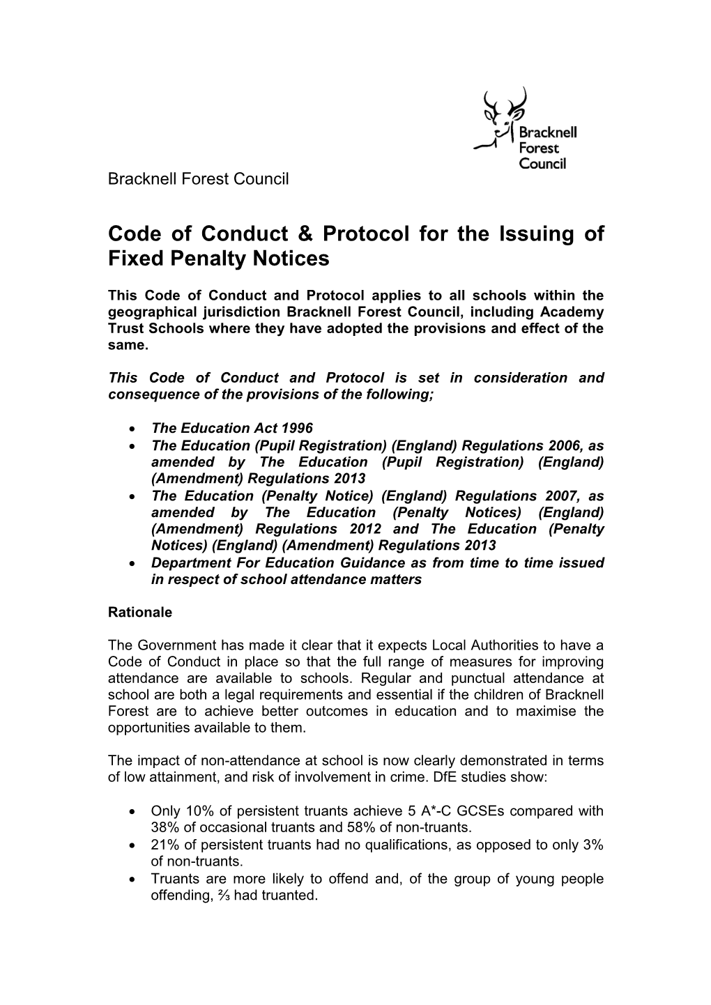 BF Protocol for Fixed Penalty Notices 2017