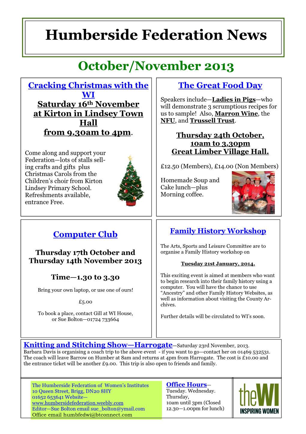 October 2013 WI Newsletter