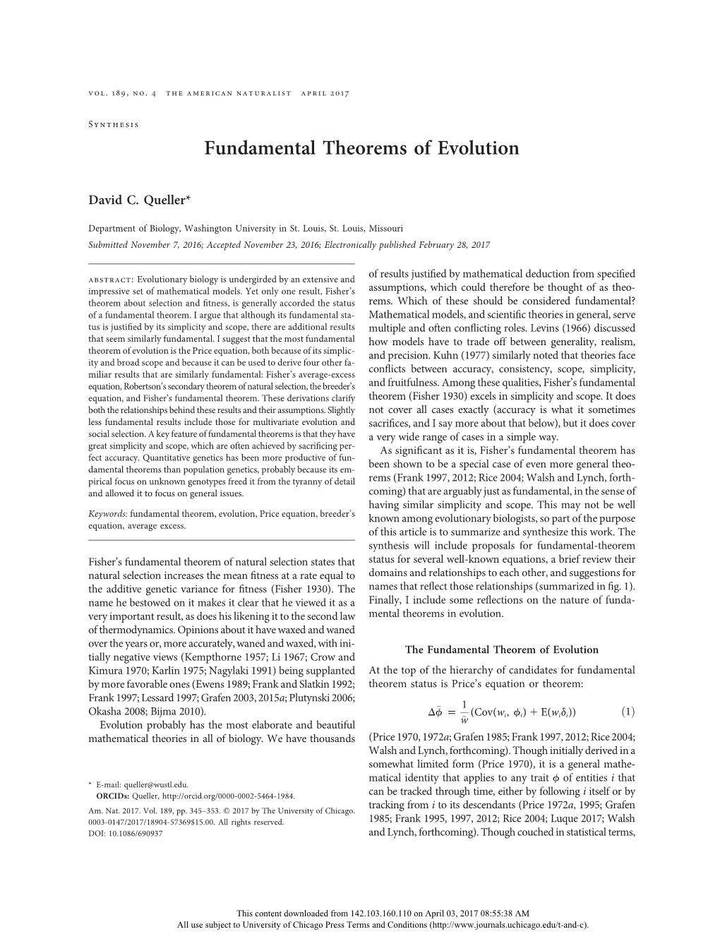 Fundamental Theorems of Evolution