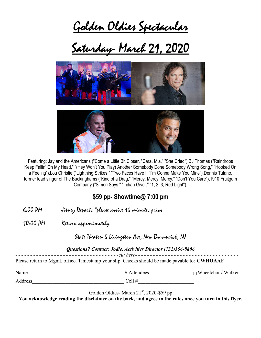 Golden Oldies Spectacular Saturday- March 21, 2020