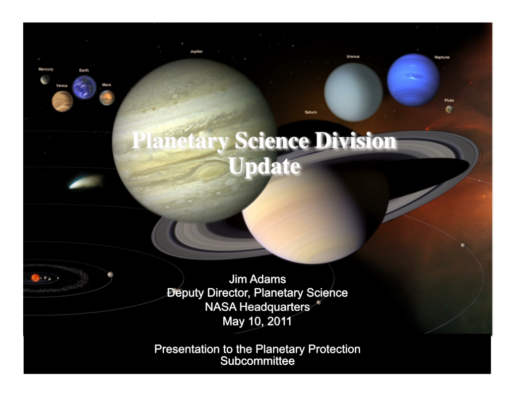 PSD Plan to Respond to the Decadal Survey Recent Discovery Selections