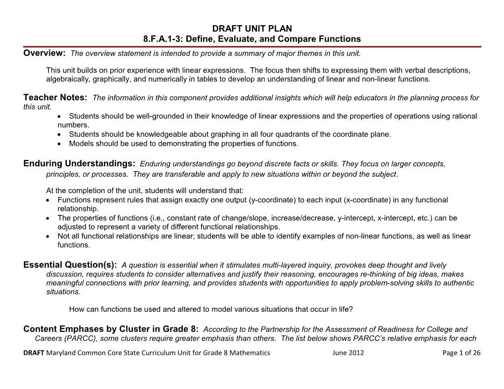 Draft Unit Plan