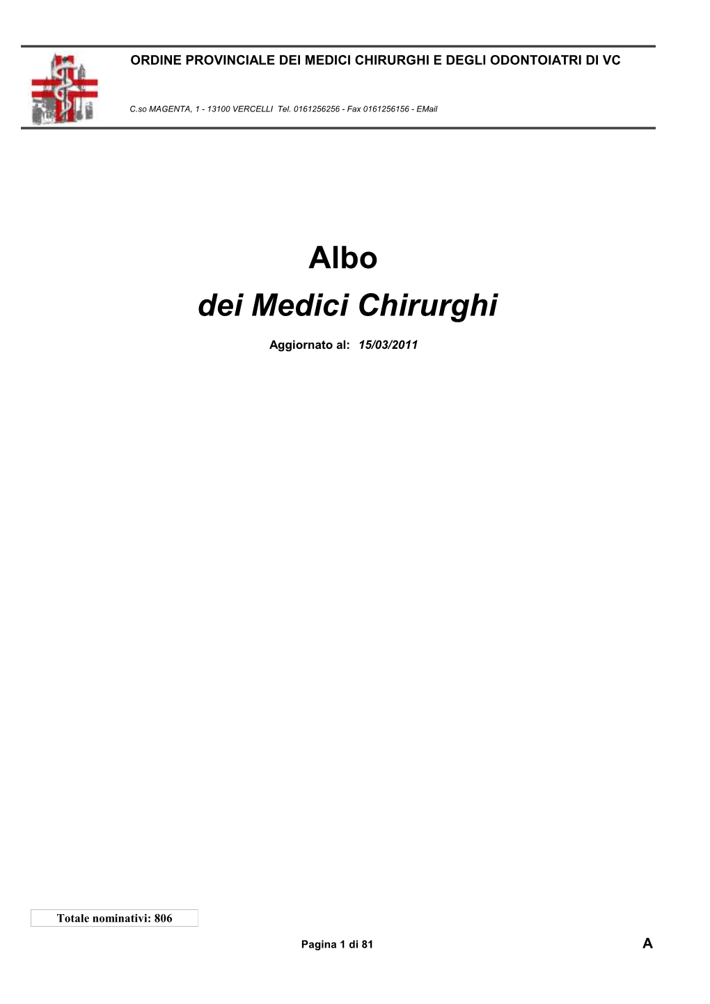 Albo Dei Medici Chirurghi