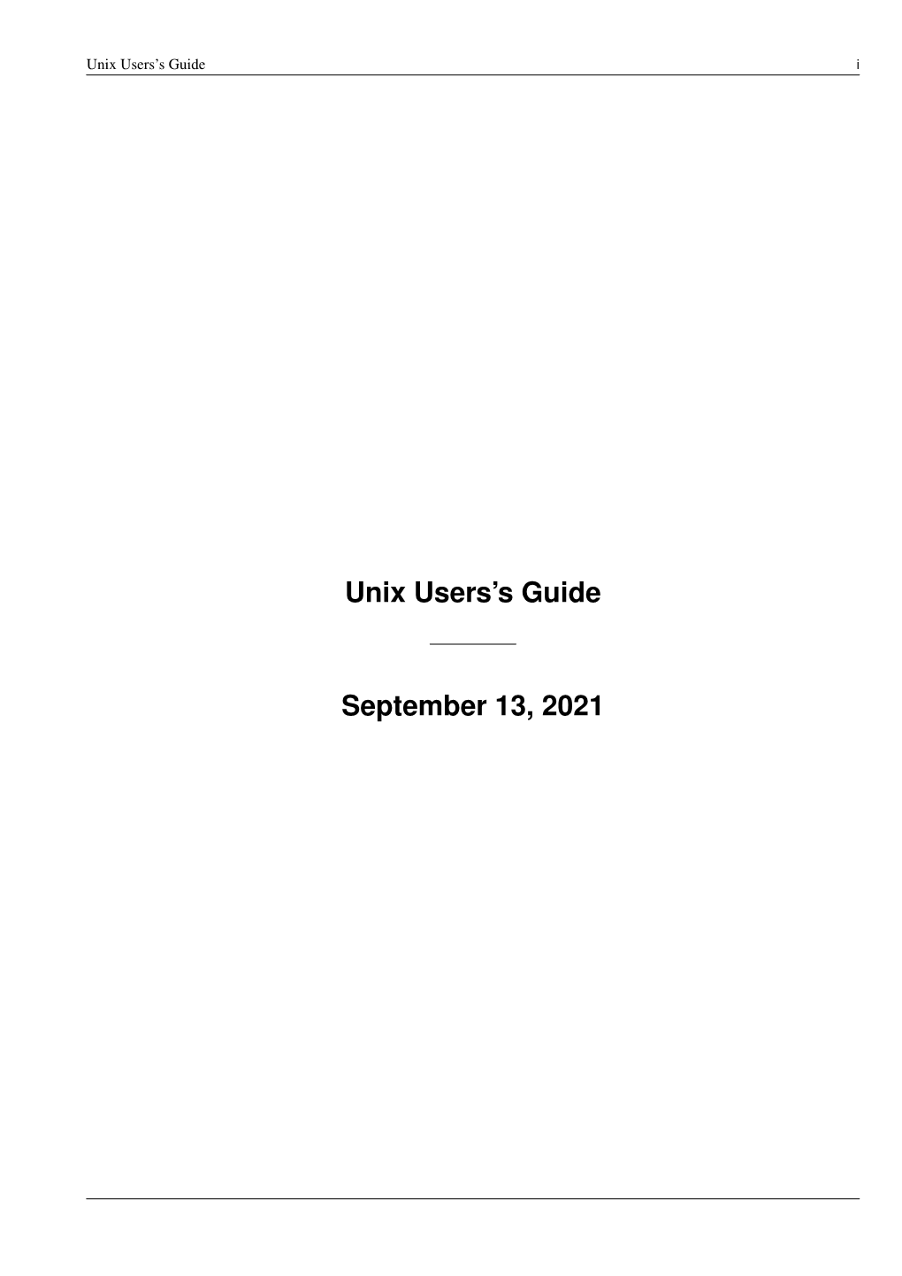 Unix Users's Guide