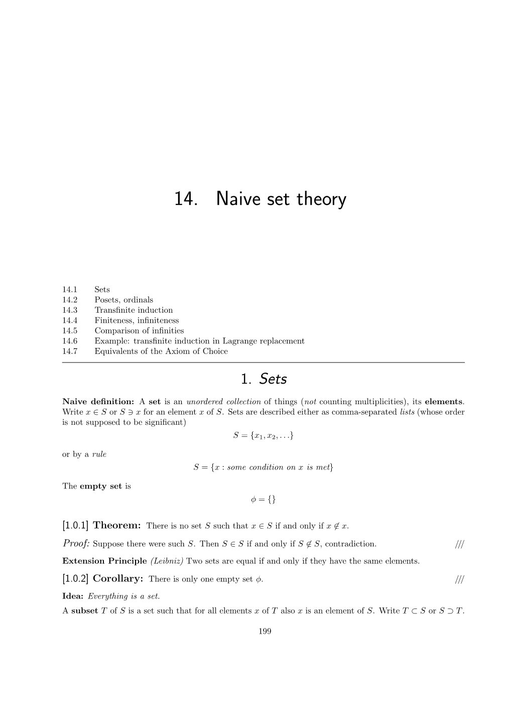 14. Naive Set Theory