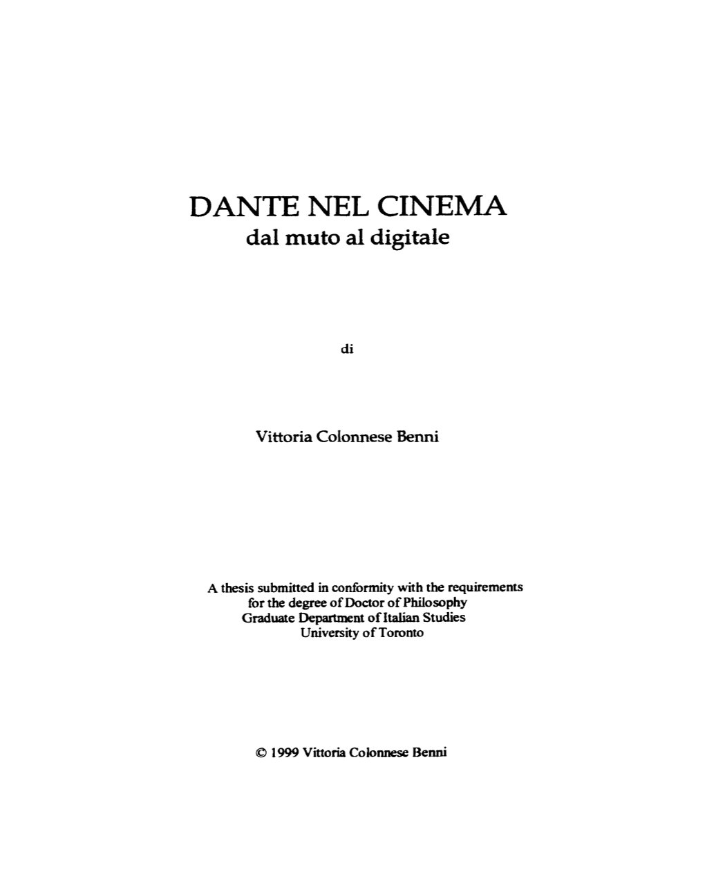 DANTE NEL CINEMA Da1 Mut0 Al Digitale