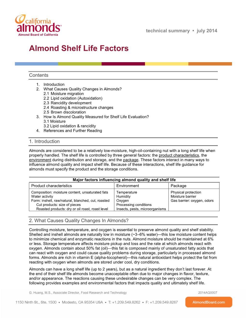 Almond Shelf Life Factors