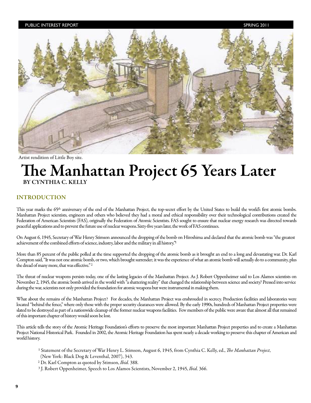 E Manhattan Project 65 Years Later by CYNTHIA C