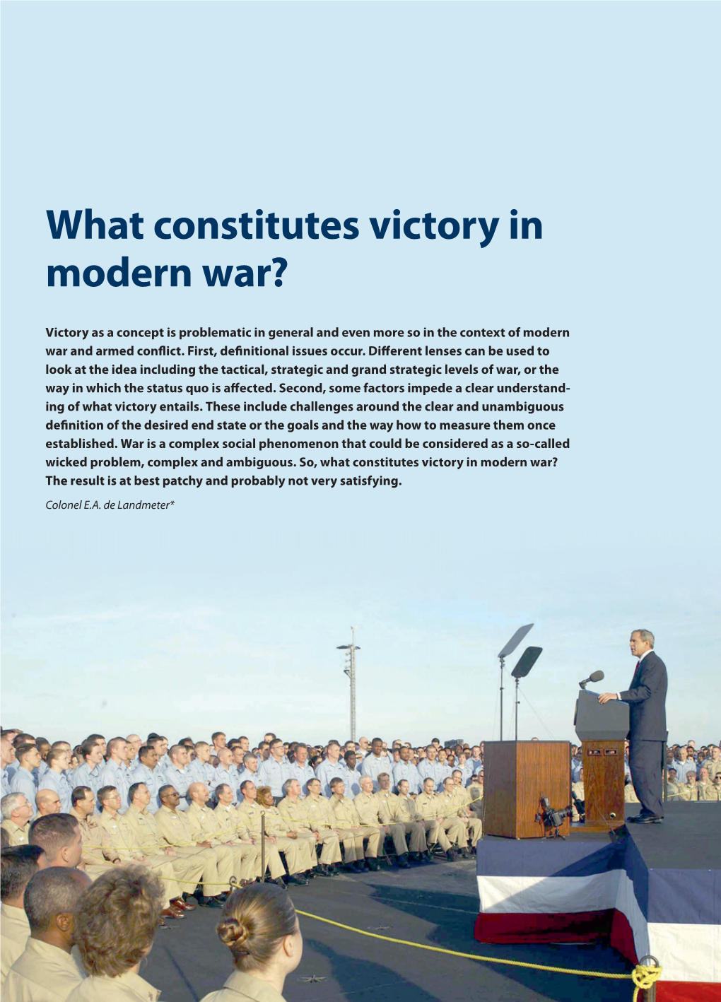 What Constitutes Victory in Modern War?