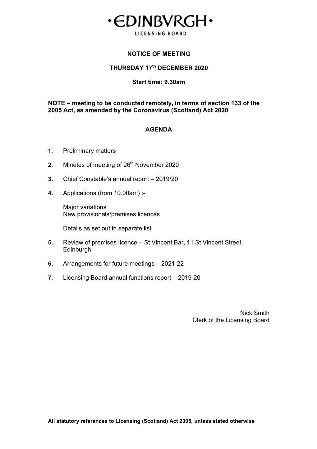 Licensing Board Annual Functions Report – 2019-20