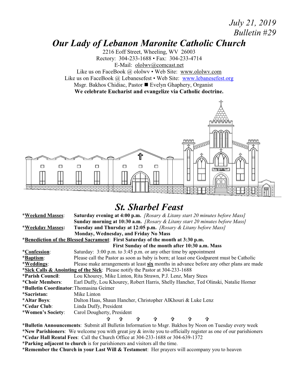 Our Lady of Lebanon Maronite Catholic Church St. Sharbel Feast