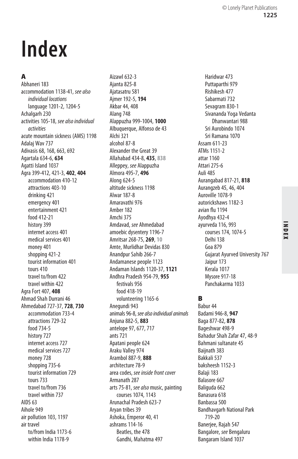 1225 INDEX a Abhaneri 183 Accommodation 1138