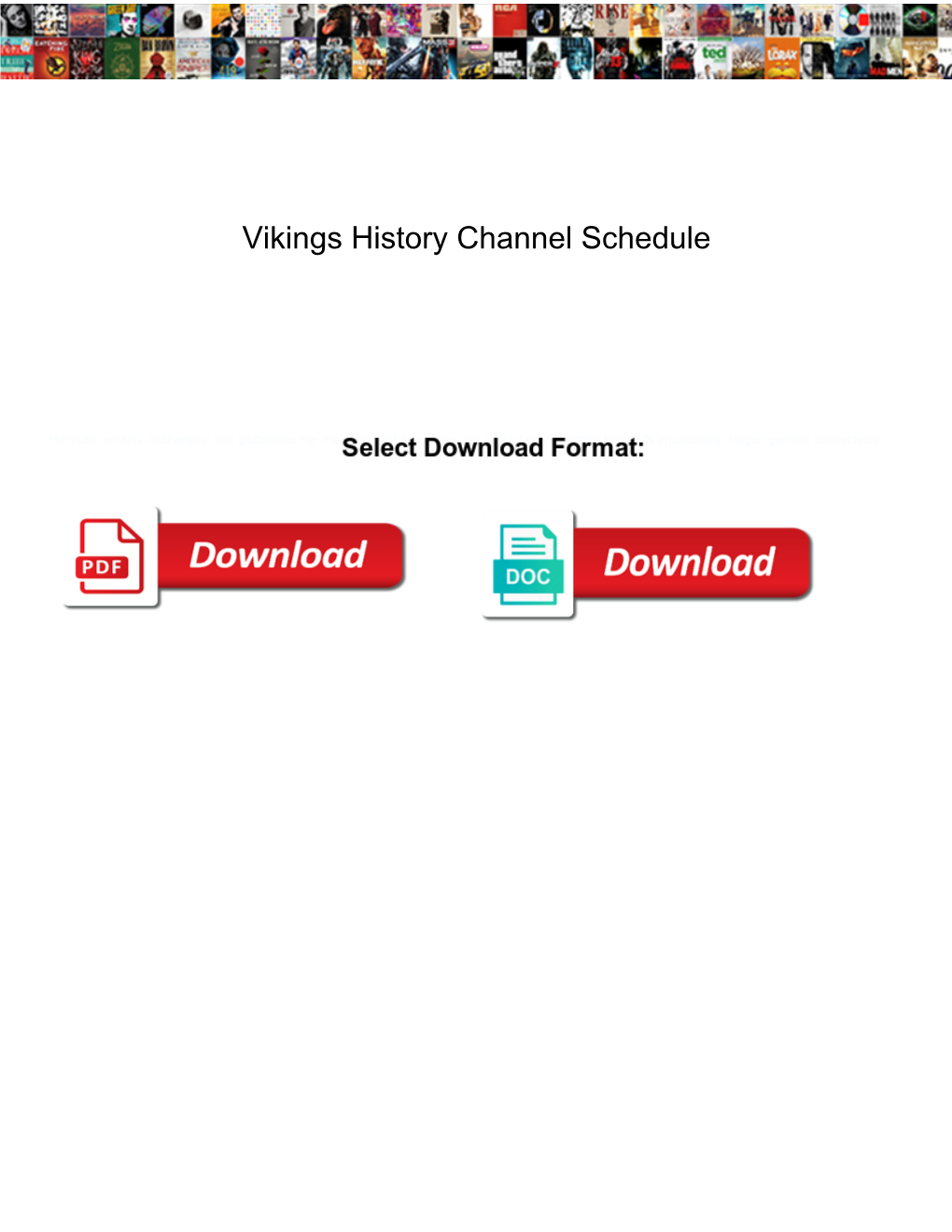 Vikings History Channel Schedule