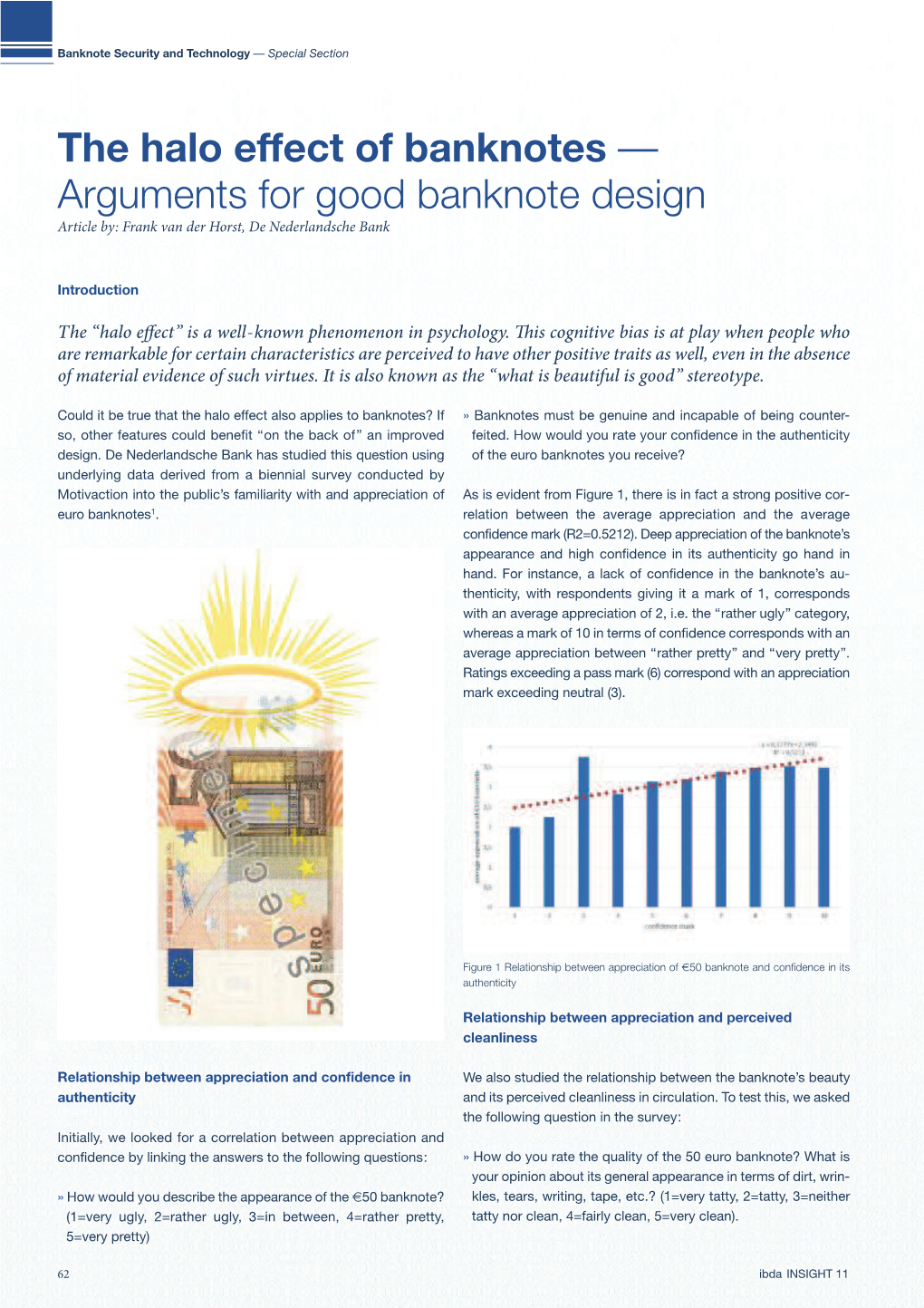 The Halo Effect of Banknotes — Arguments for Good Banknote Design Article By: Frank Van Der Horst, De Nederlandsche Bank