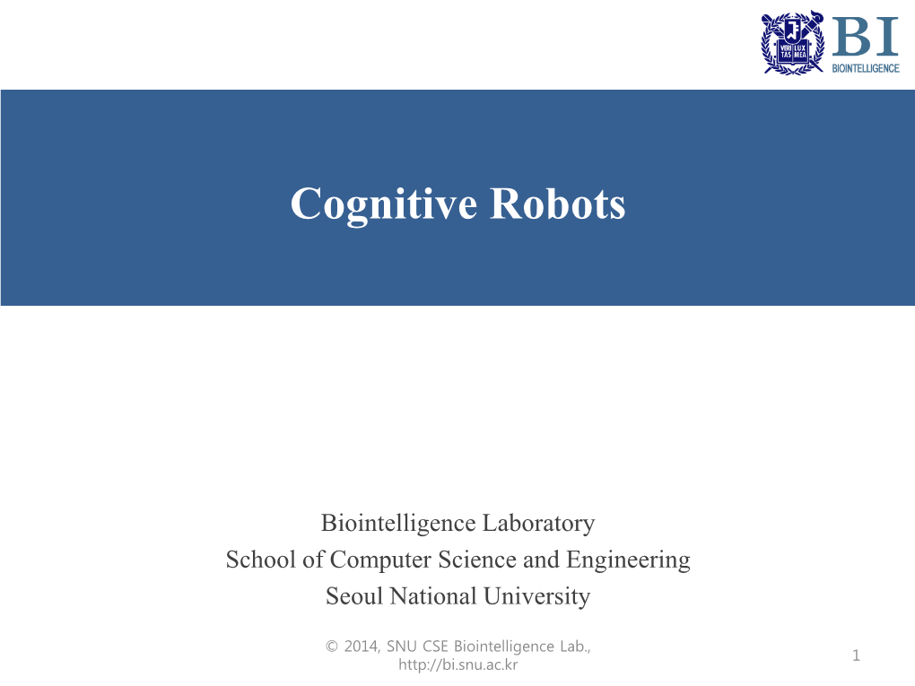 Cognitive Robotics?