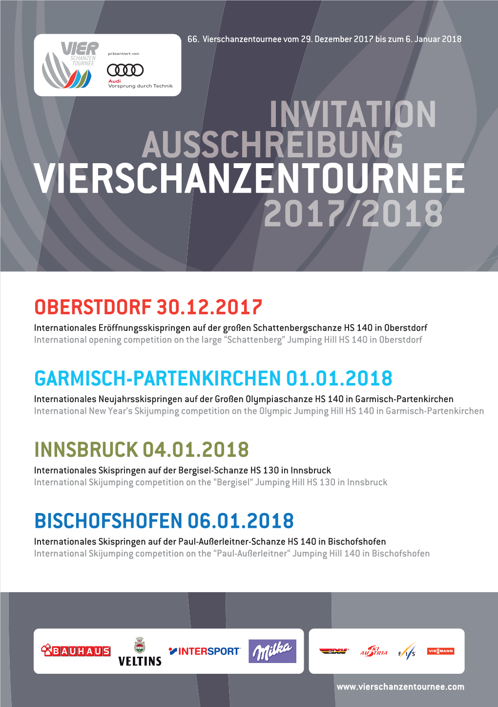 Vierschanzentournee Ausschreibung Sschreibung 2017/2018 Invitation
