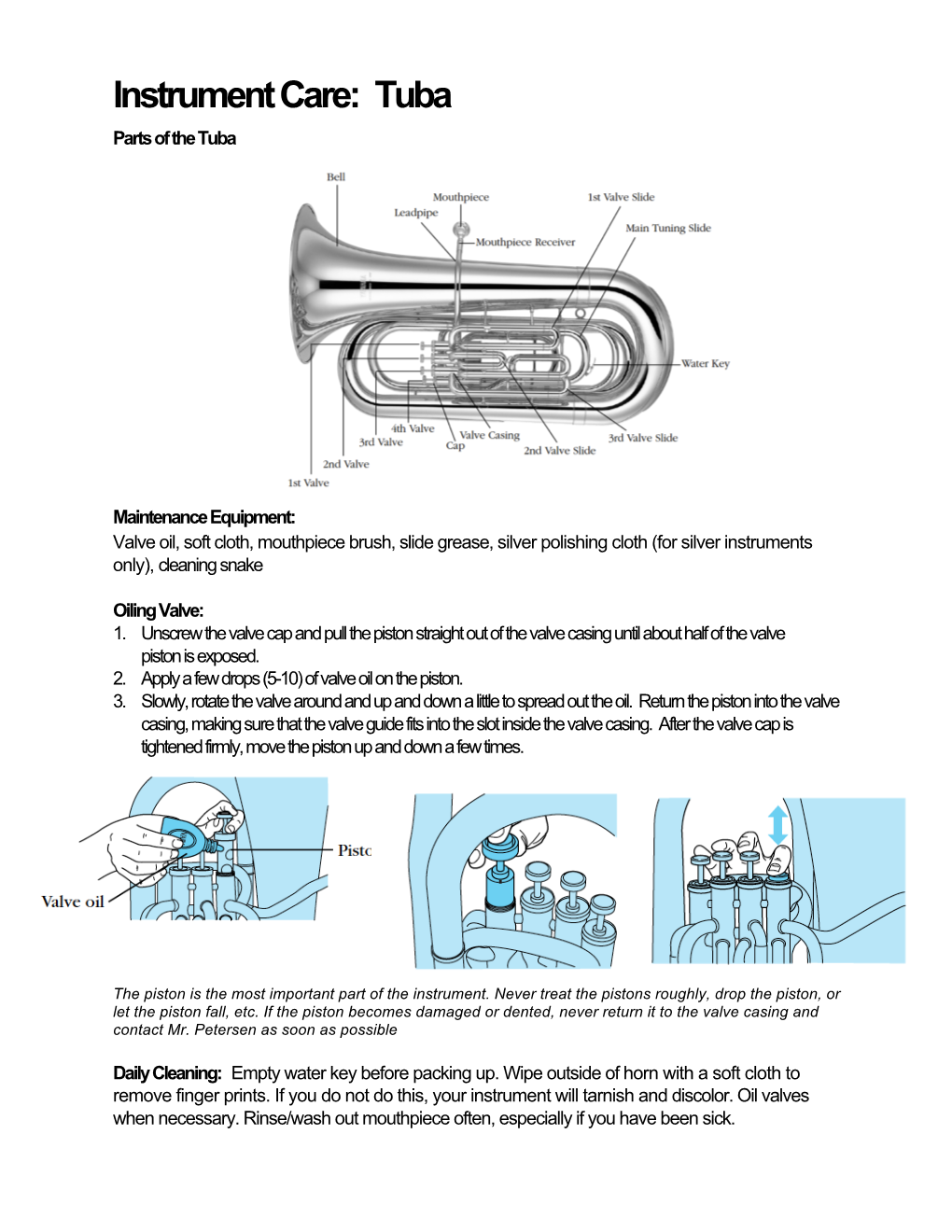 Tuba Parts of the Tuba