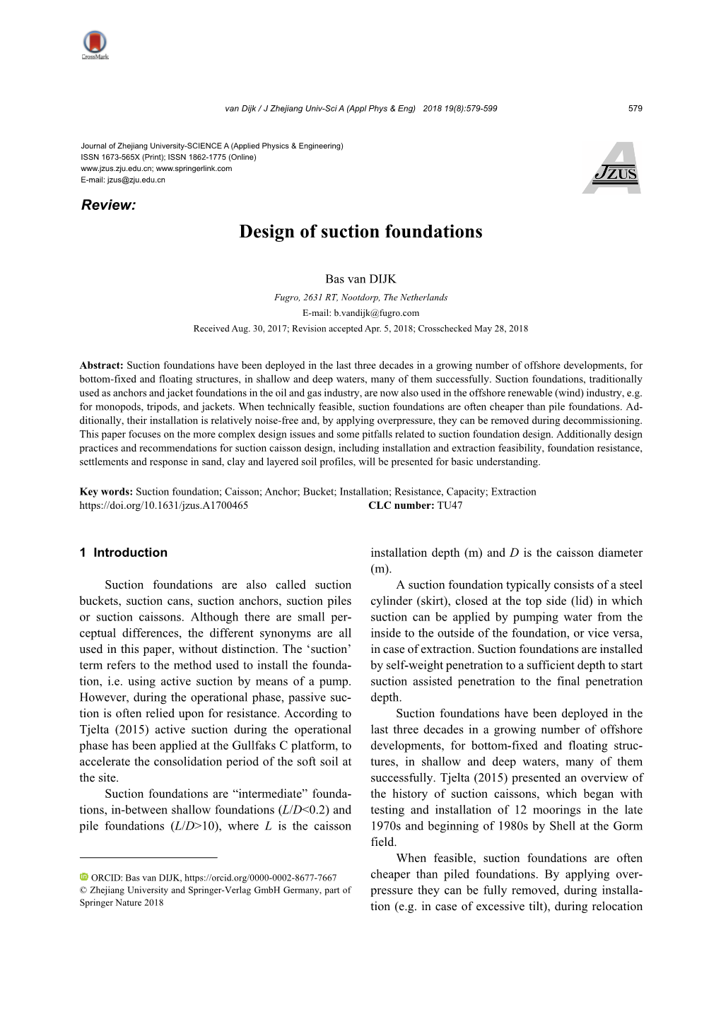 Design of Suction Foundations