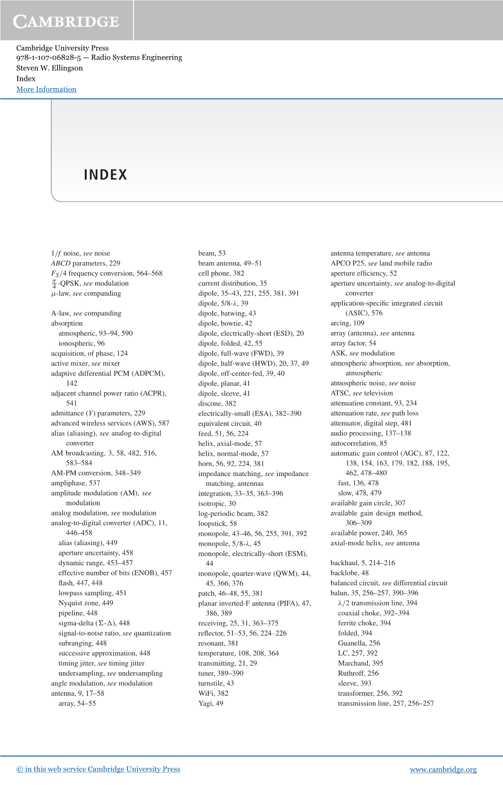Cambridge University Press 978-1-107-06828-5 — Radio Systems Engineering Steven W