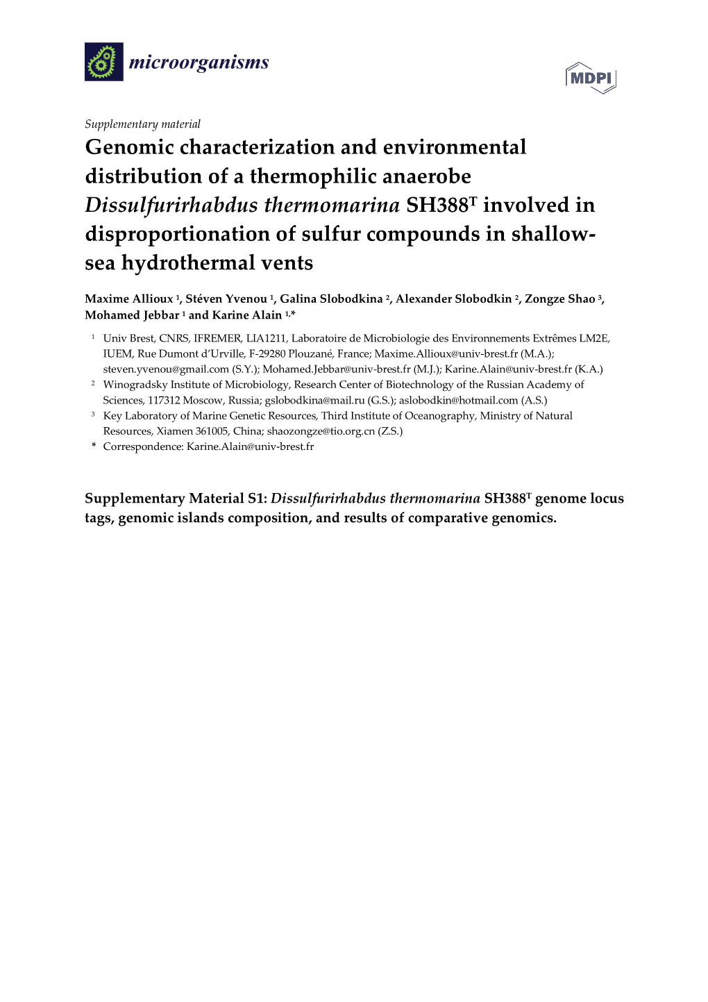 Genomic Characterization and Environmental Distribution of A