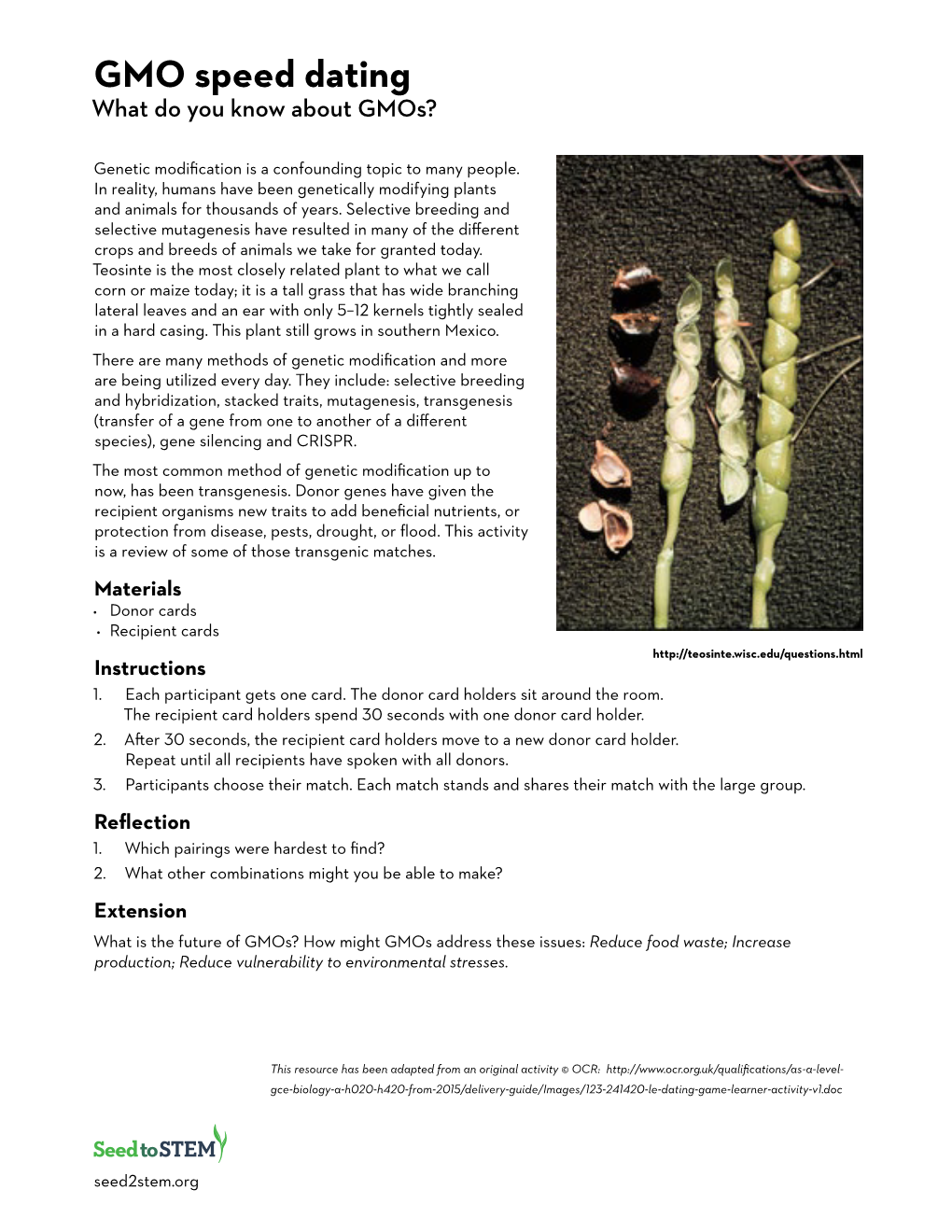 GMO Speed Dating What Do You Know About Gmos?