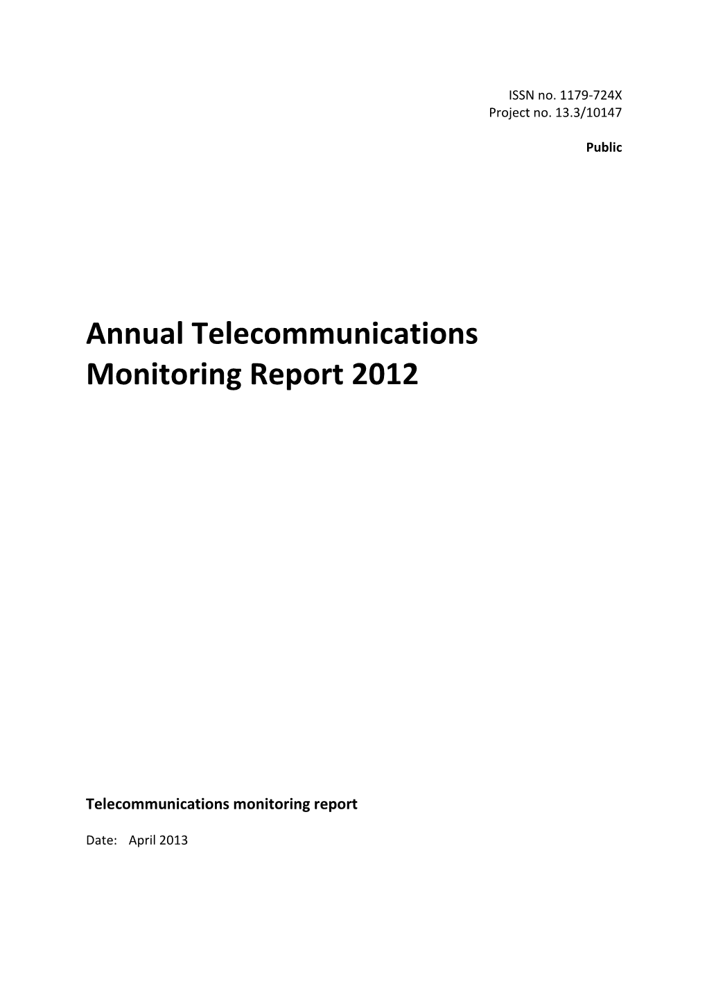Annual Telecommunications Monitoring Report 2012