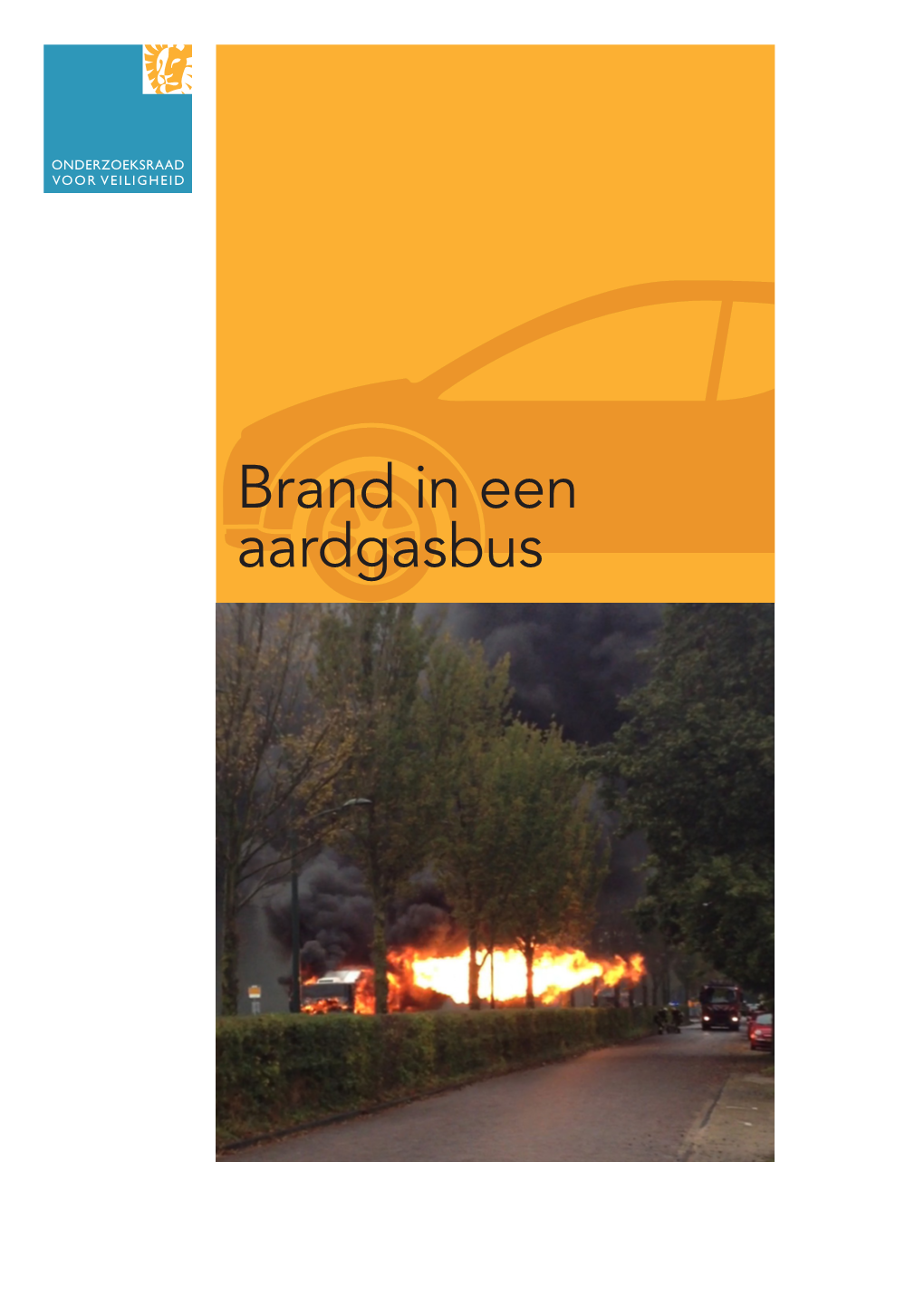 Brand in Een Aardgasbus in Een Brand