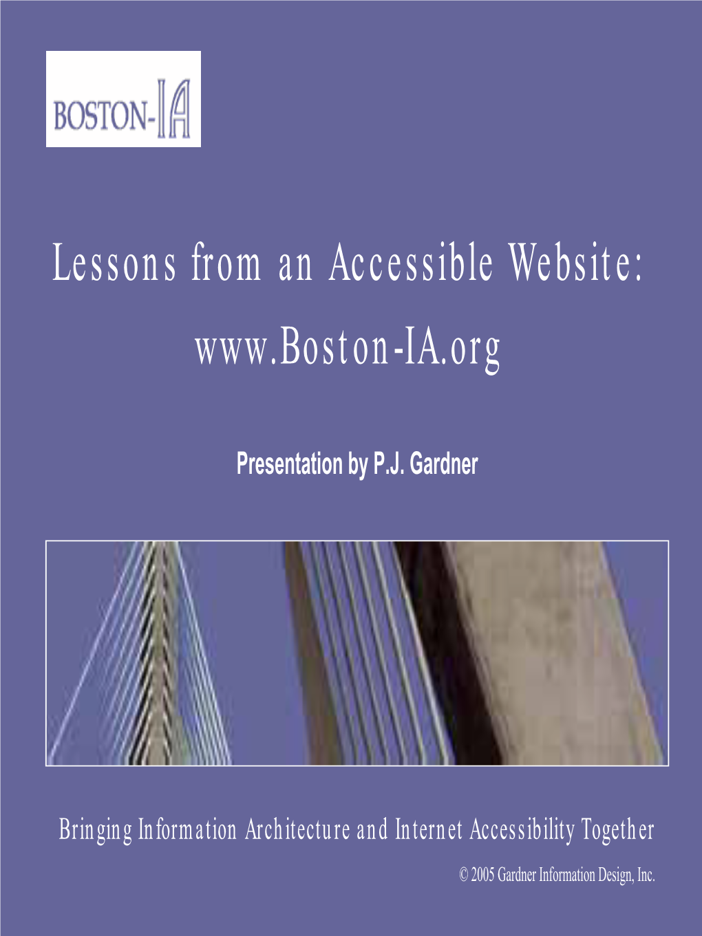 "Lessons from an Accessible Web Site" (PDF)