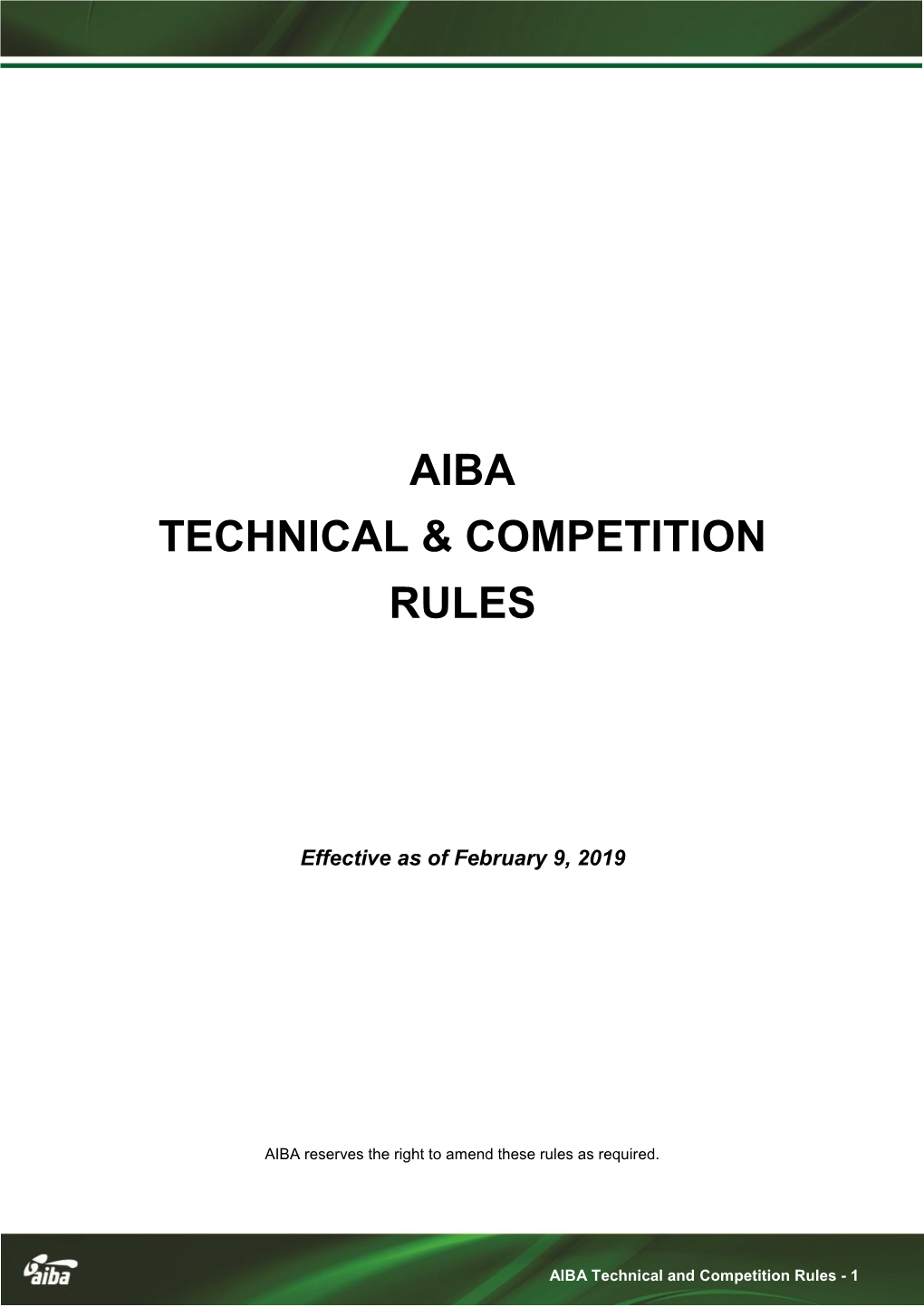 Aiba Technical & Competition Rules