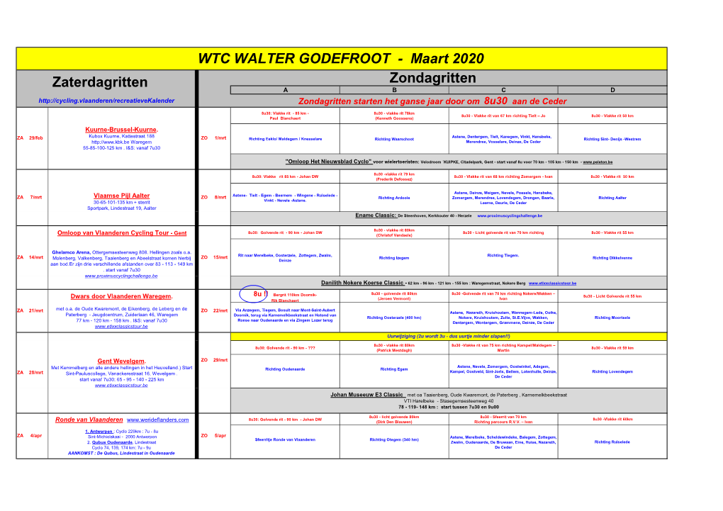 Rittenprogramma Maart 2020.Xlsx