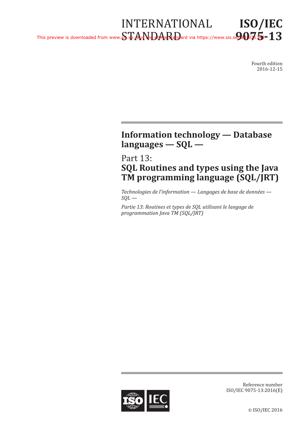 Part 13:SQL Routines and Types Using the Java™ Programming Language