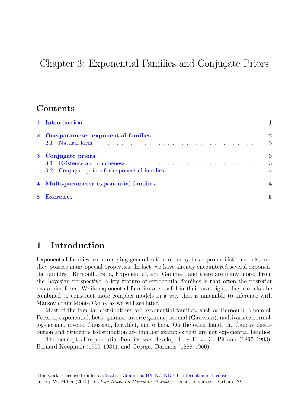 Chapter 3: Exponential Families and Conjugate Priors