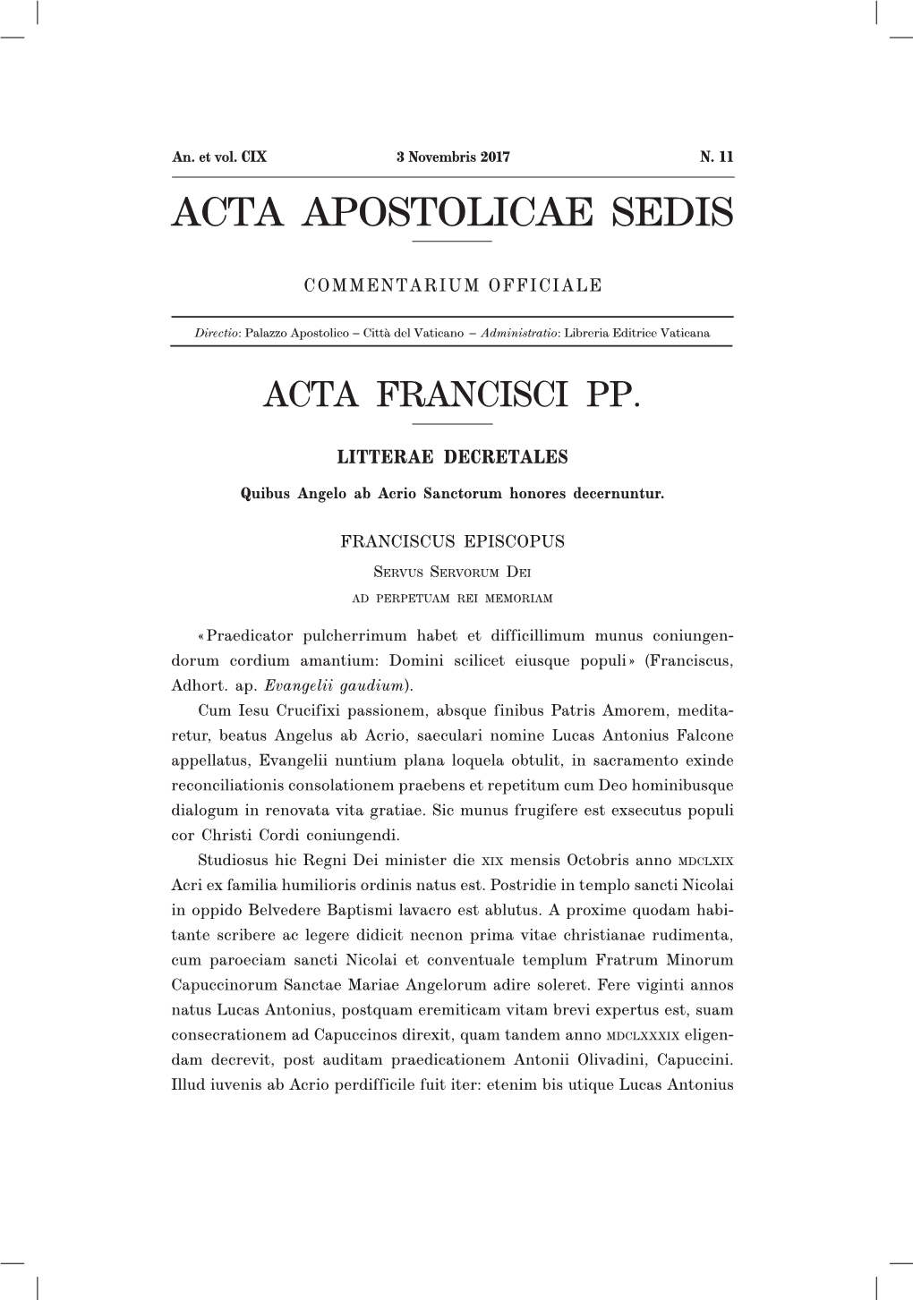 Acta Apostolicae Sedis