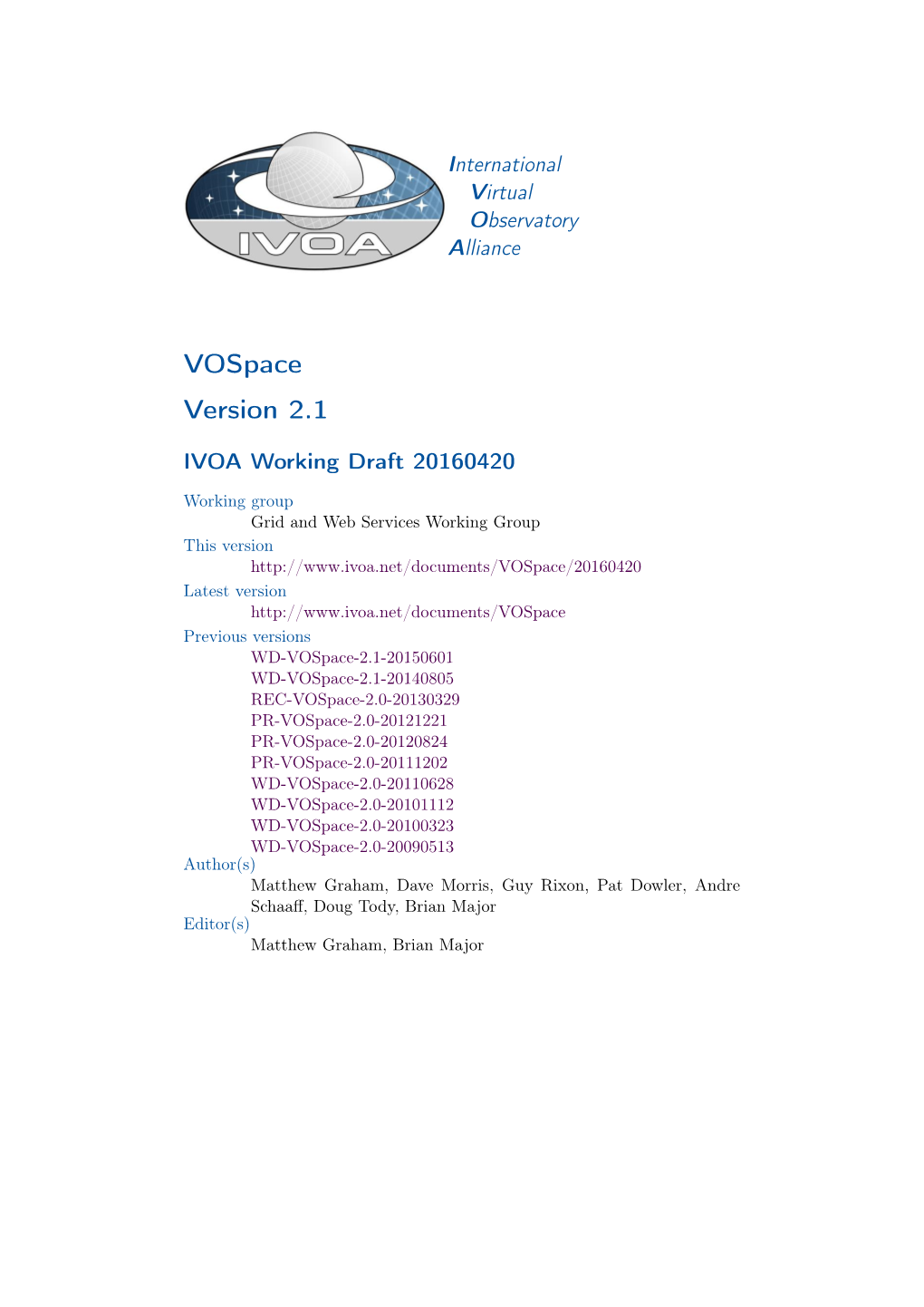 Vospace Version 2.1