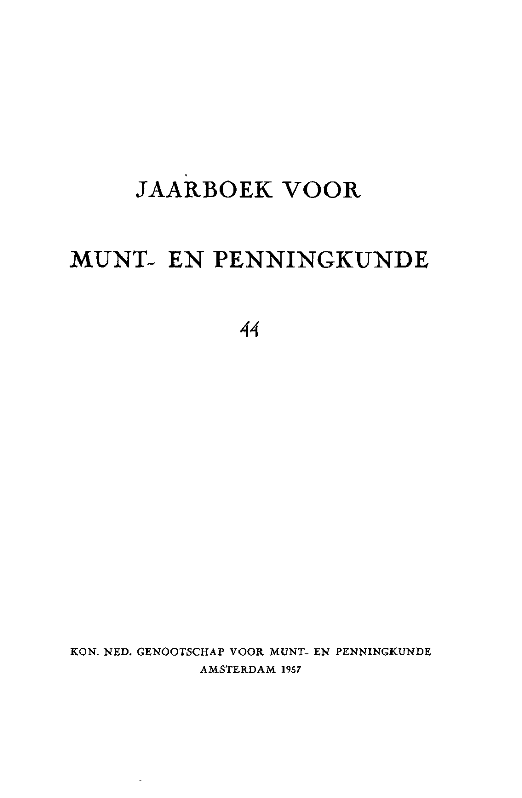 Jaarboek Voor Munt