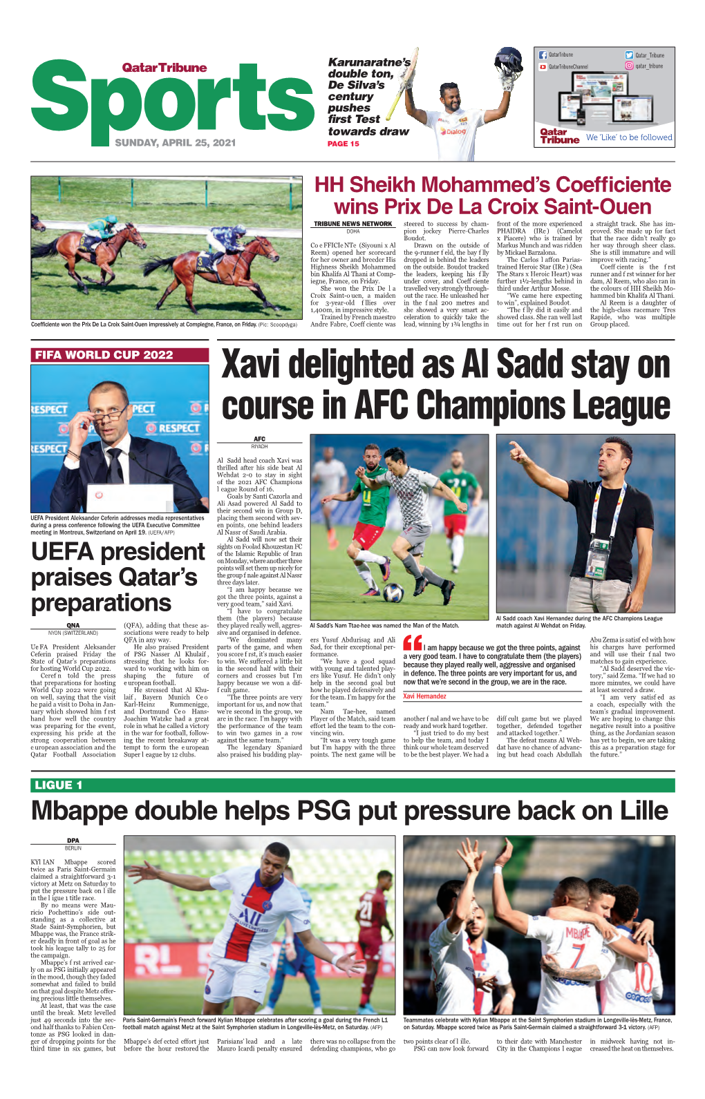 Xavi Delighted As Al Sadd Stay on Course in AFC Champions League